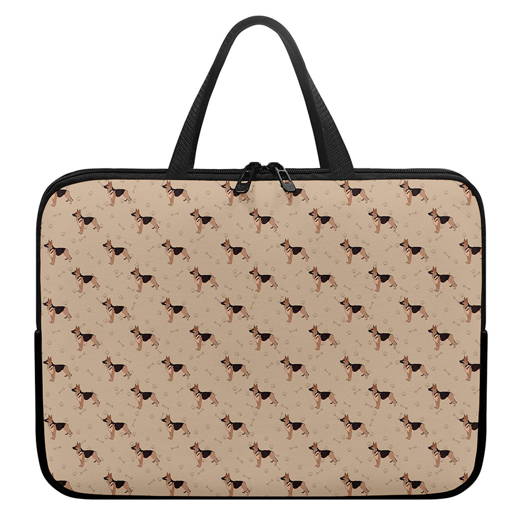 German Shepherd Dog Pattern Print Laptop Sleeve With Handle