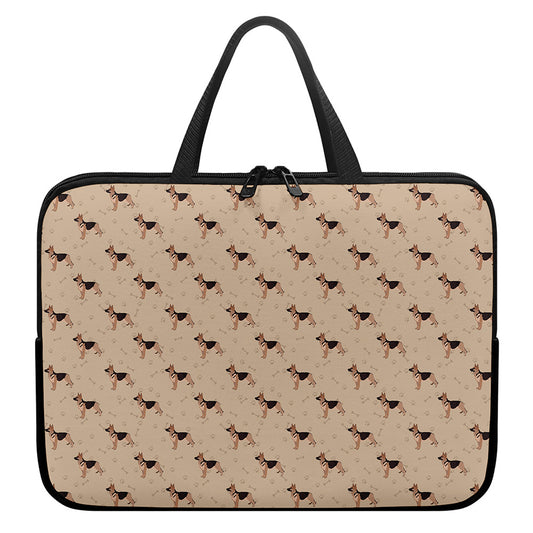 German Shepherd Dog Pattern Print Laptop Sleeve With Handle