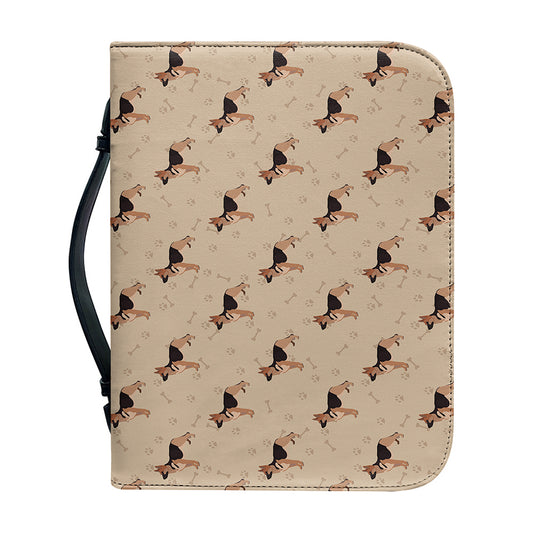 German Shepherd Dog Pattern Print Leather Bible Cover