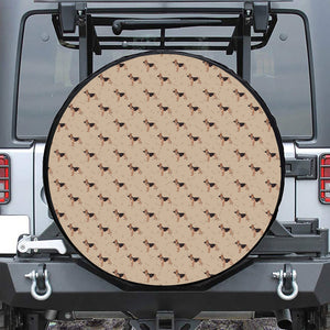 German Shepherd Dog Pattern Print Leather Spare Tire Cover