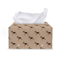 German Shepherd Dog Pattern Print Leather Tissue Box Cover