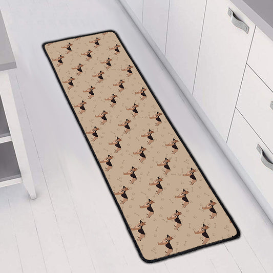 German Shepherd Dog Pattern Print Long Kitchen Mat