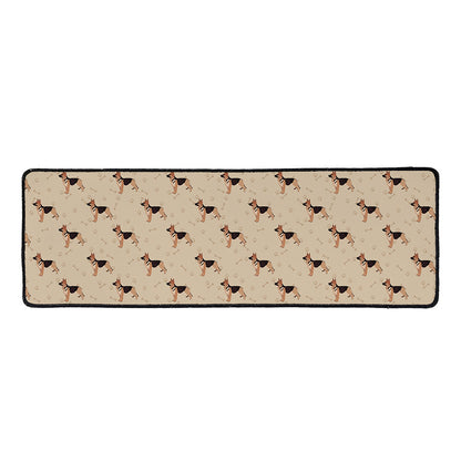 German Shepherd Dog Pattern Print Long Kitchen Mat