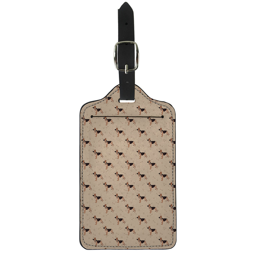 German Shepherd Dog Pattern Print Luggage Tag