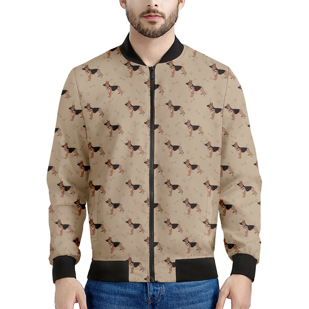 German Shepherd Dog Pattern Print Men's Bomber Jacket