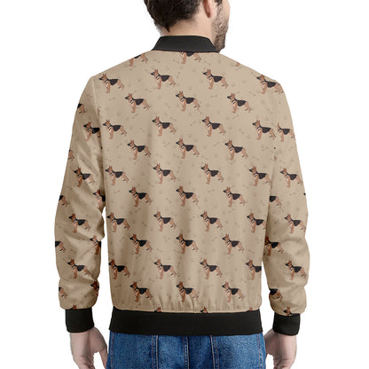 German Shepherd Dog Pattern Print Men's Bomber Jacket