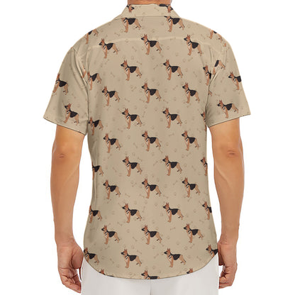German Shepherd Dog Pattern Print Men's Deep V-Neck Shirt