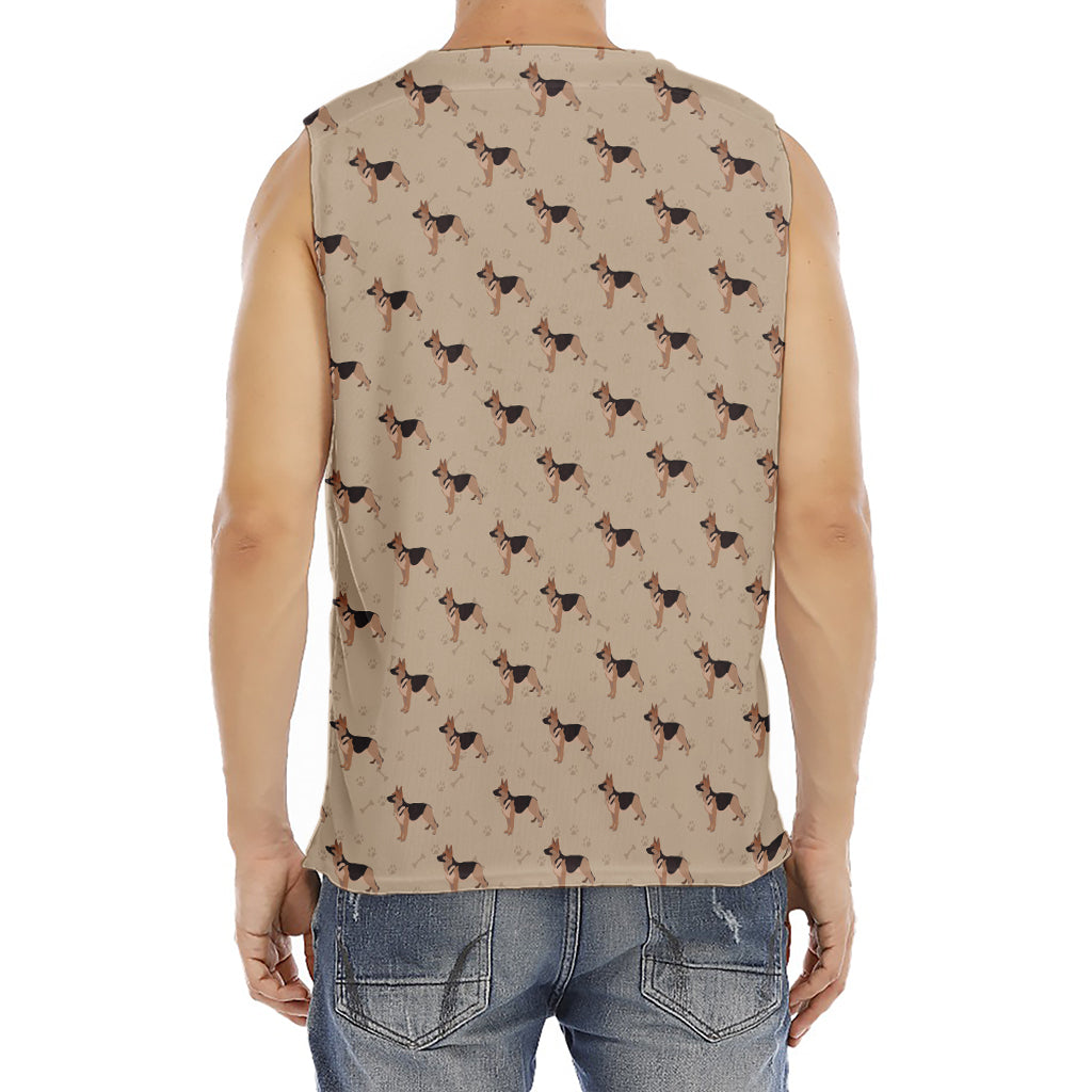 German Shepherd Dog Pattern Print Men's Fitness Tank Top