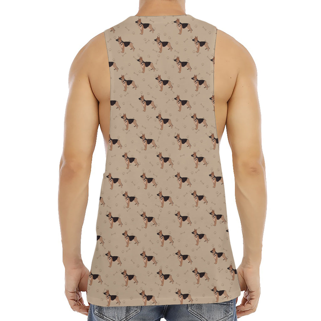 German Shepherd Dog Pattern Print Men's Muscle Tank Top