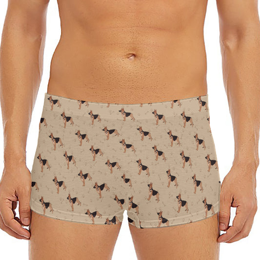 German Shepherd Dog Pattern Print Men's Short Boxer Briefs