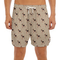 German Shepherd Dog Pattern Print Men's Split Running Shorts