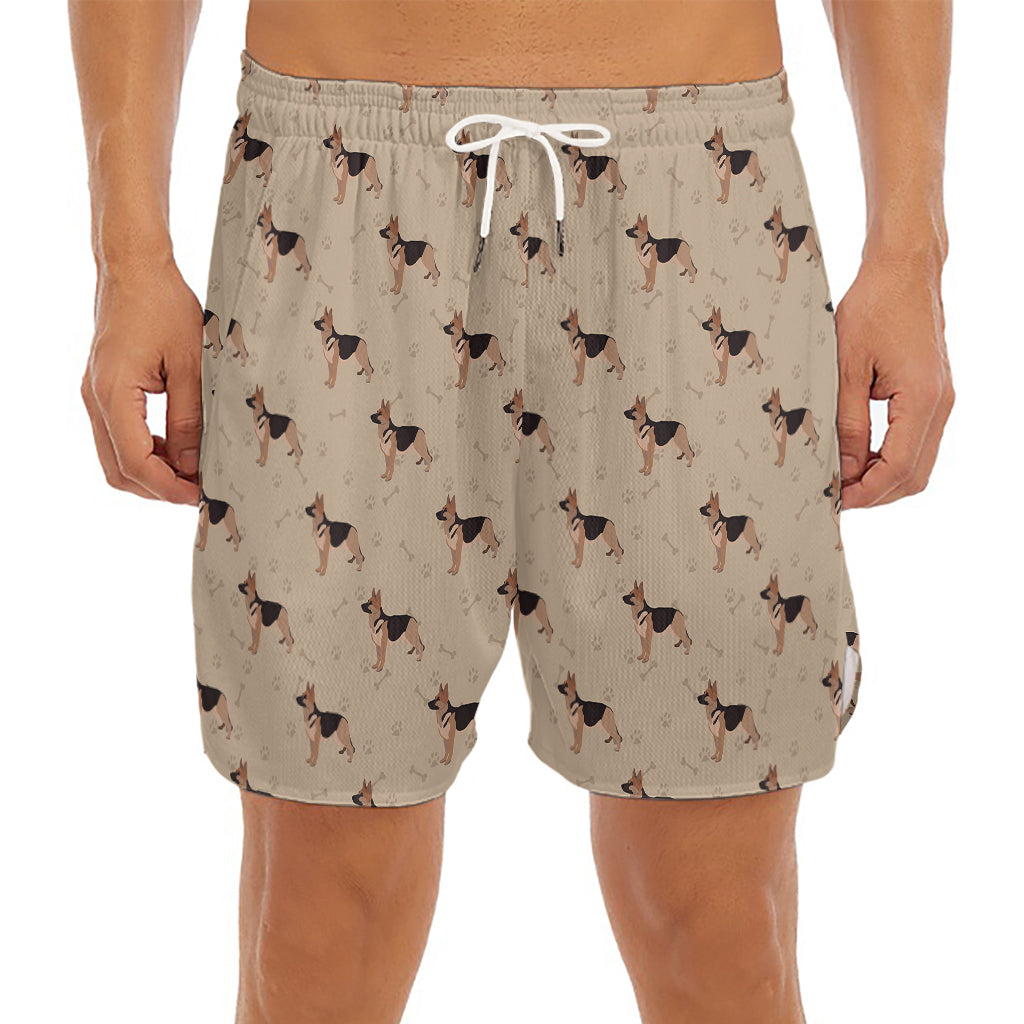 German Shepherd Dog Pattern Print Men's Split Running Shorts