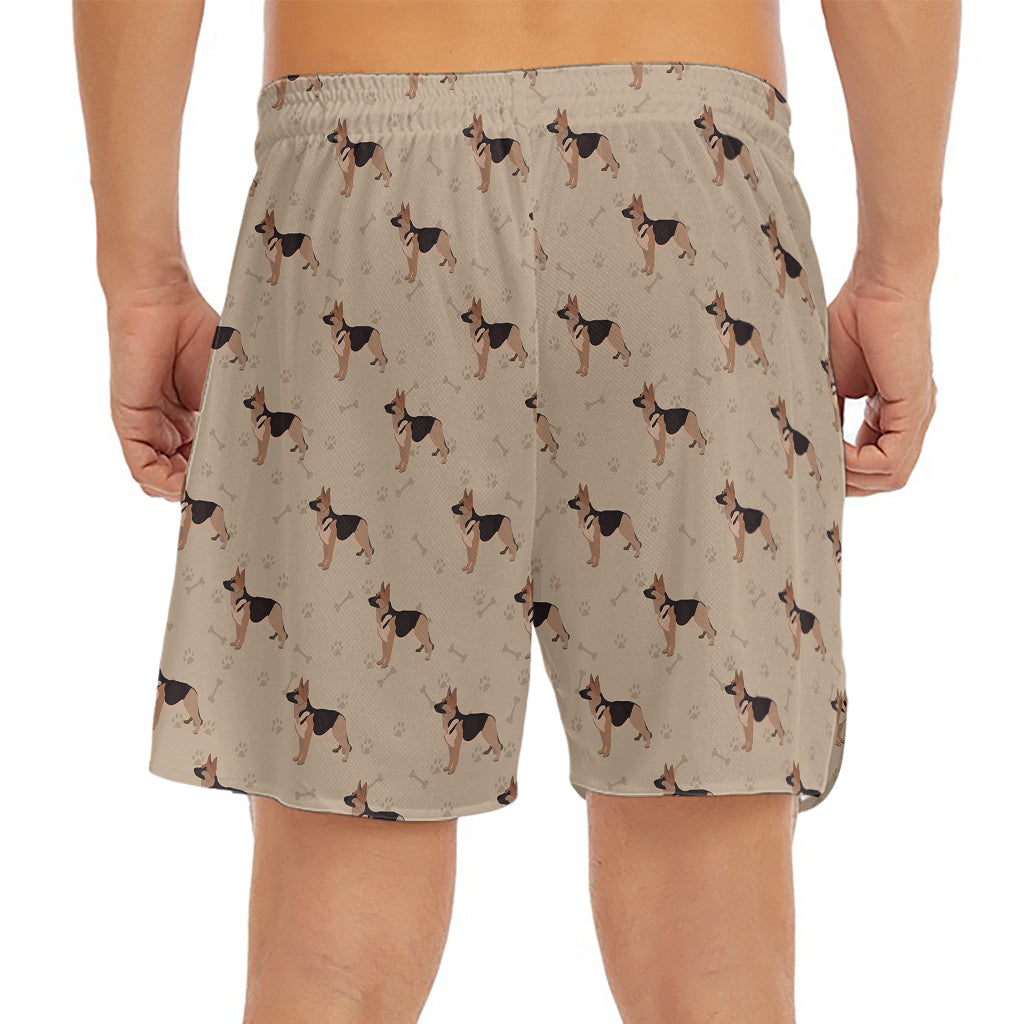 German Shepherd Dog Pattern Print Men's Split Running Shorts