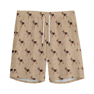 German Shepherd Dog Pattern Print Men's Sports Shorts