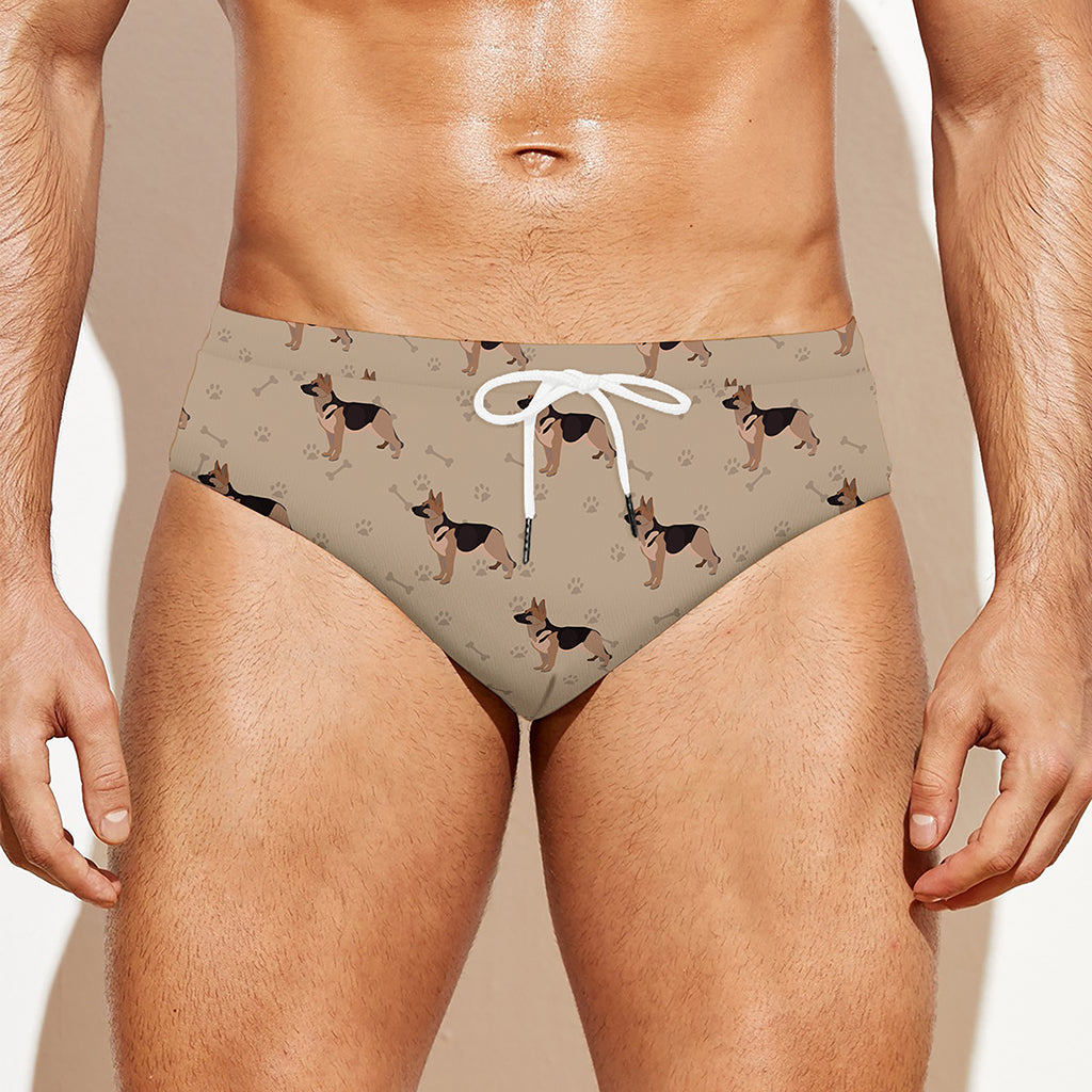 German Shepherd Dog Pattern Print Men's Swim Briefs