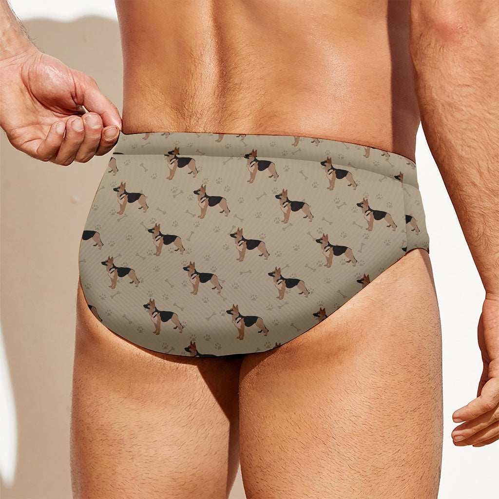 German Shepherd Dog Pattern Print Men's Swim Briefs