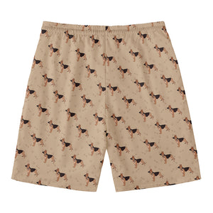 German Shepherd Dog Pattern Print Men's Swim Trunks