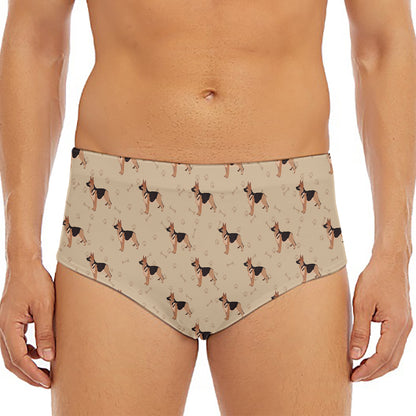German Shepherd Dog Pattern Print Men's Triangle Swim Briefs