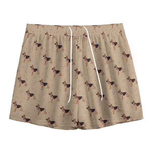 German Shepherd Dog Pattern Print Mesh Shorts