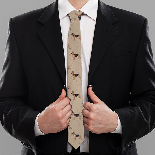 German Shepherd Dog Pattern Print Necktie