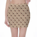 German Shepherd Dog Pattern Print Pencil Mini Skirt