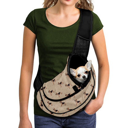 German Shepherd Dog Pattern Print Pet Sling Carrier