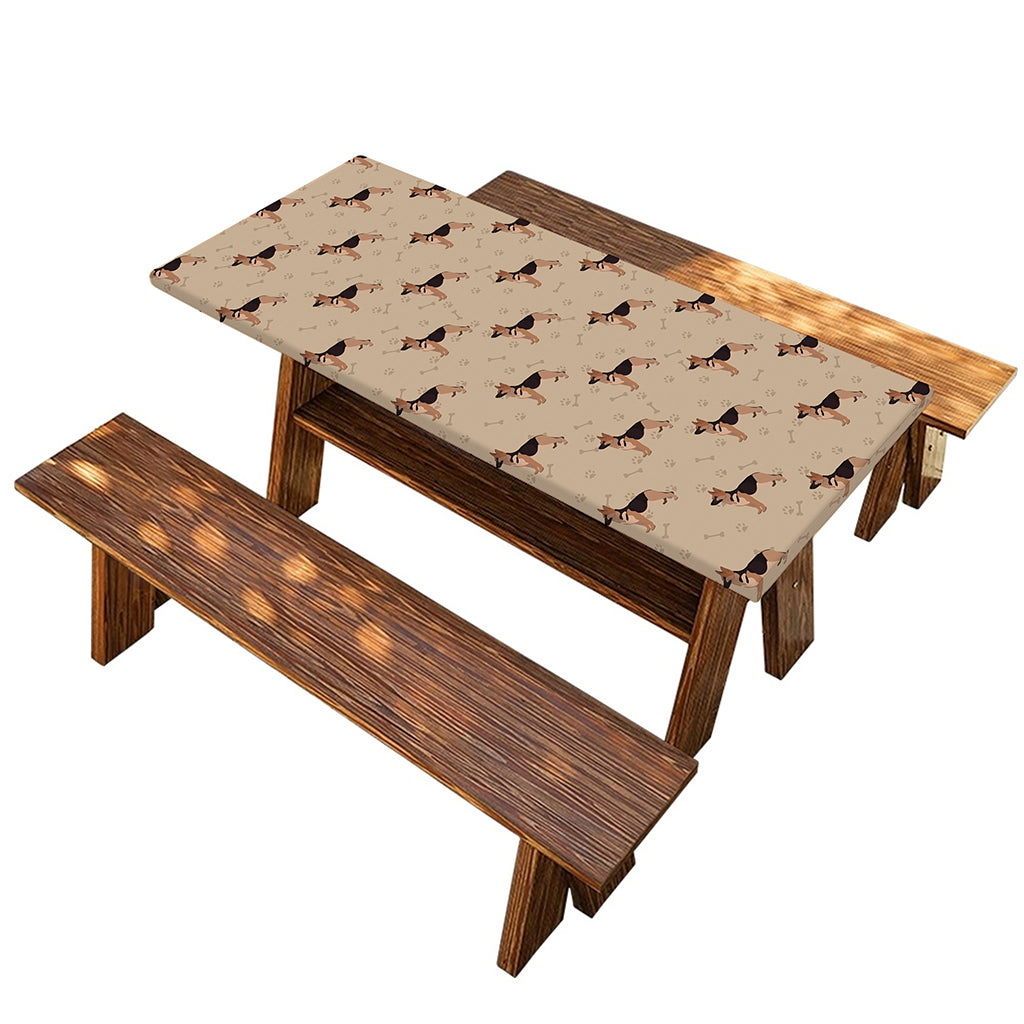 German Shepherd Dog Pattern Print Picnic Table Cover
