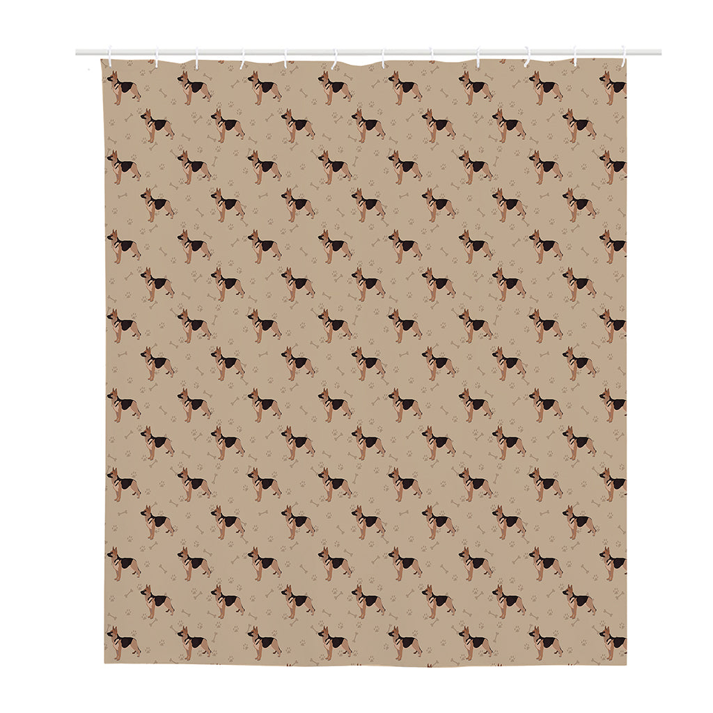 German Shepherd Dog Pattern Print Polyester Shower Curtain