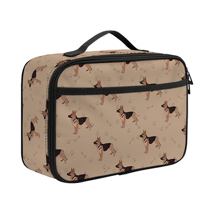 German Shepherd Dog Pattern Print Portable Lunch Bag