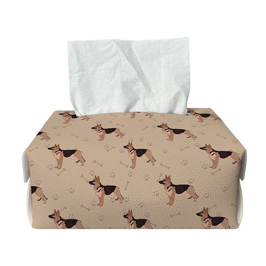 German Shepherd Dog Pattern Print Rectangle Tissue Box Cover