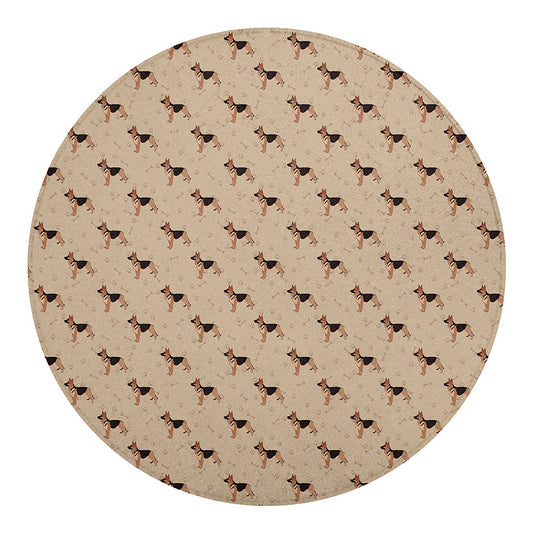 German Shepherd Dog Pattern Print Round Blanket