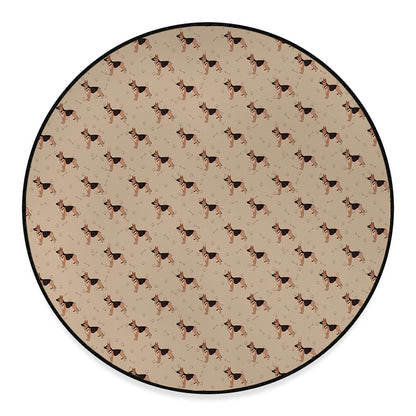 German Shepherd Dog Pattern Print Round Floor Mat