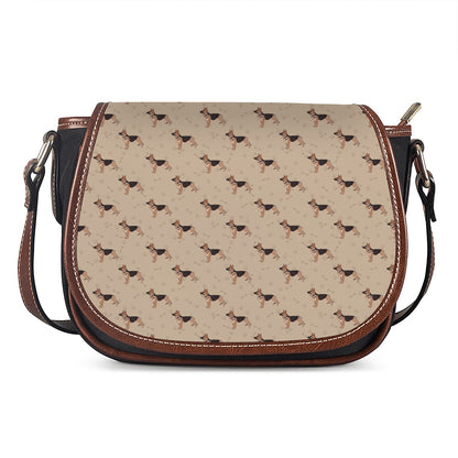 German Shepherd Dog Pattern Print Saddle Bag