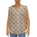 German Shepherd Dog Pattern Print Sleeveless Baseball Jersey