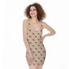 German Shepherd Dog Pattern Print Sleeveless Bodycon Dress