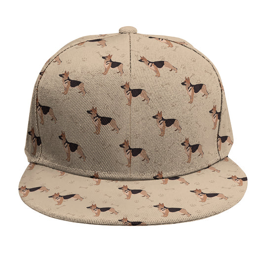 German Shepherd Dog Pattern Print Snapback Cap