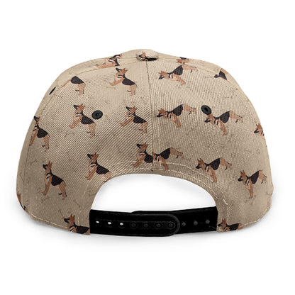 German Shepherd Dog Pattern Print Snapback Cap