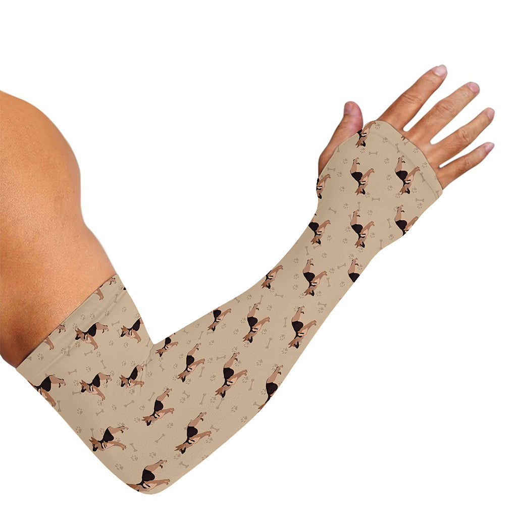 German Shepherd Dog Pattern Print Sun Protection Arm Sleeves