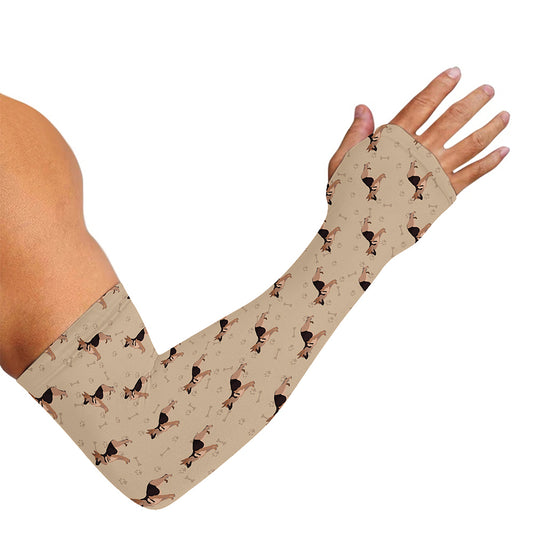 German Shepherd Dog Pattern Print Sun Protection Arm Sleeves