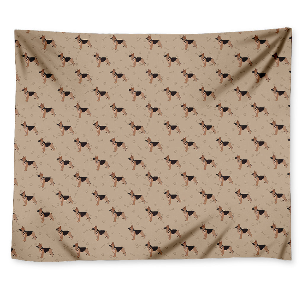 German Shepherd Dog Pattern Print Tapestry