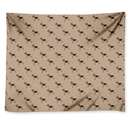 German Shepherd Dog Pattern Print Tapestry