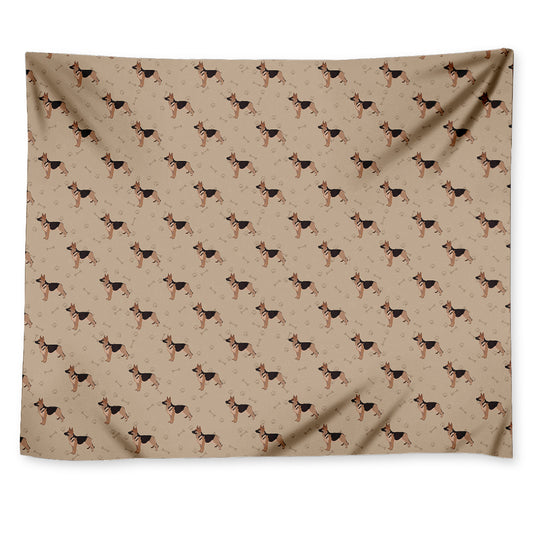 German Shepherd Dog Pattern Print Tapestry