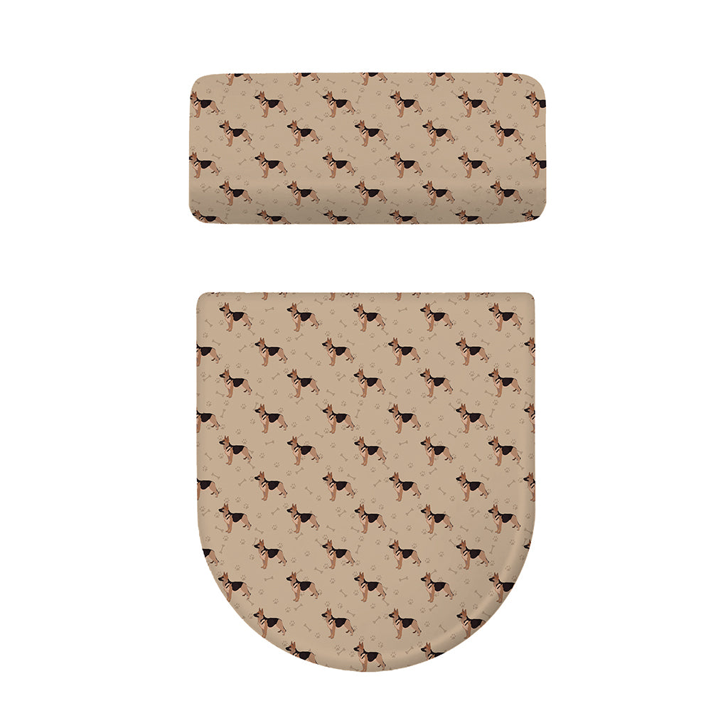 German Shepherd Dog Pattern Print Toilet Lid And Tank Cover Set