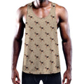 German Shepherd Dog Pattern Print Men's Workout Tank Top