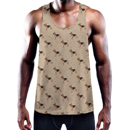 German Shepherd Dog Pattern Print Training Tank Top