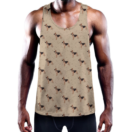 German Shepherd Dog Pattern Print Training Tank Top