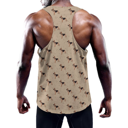 German Shepherd Dog Pattern Print Training Tank Top