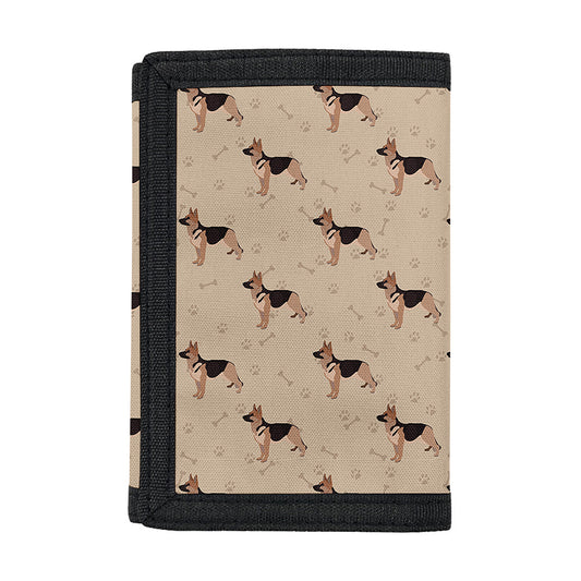 German Shepherd Dog Pattern Print Trifold Wallet