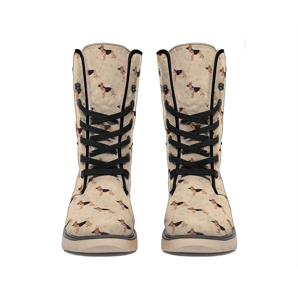 German Shepherd Dog Pattern Print Winter Boots