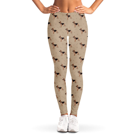 German Shepherd Dog Pattern Print Women's Leggings